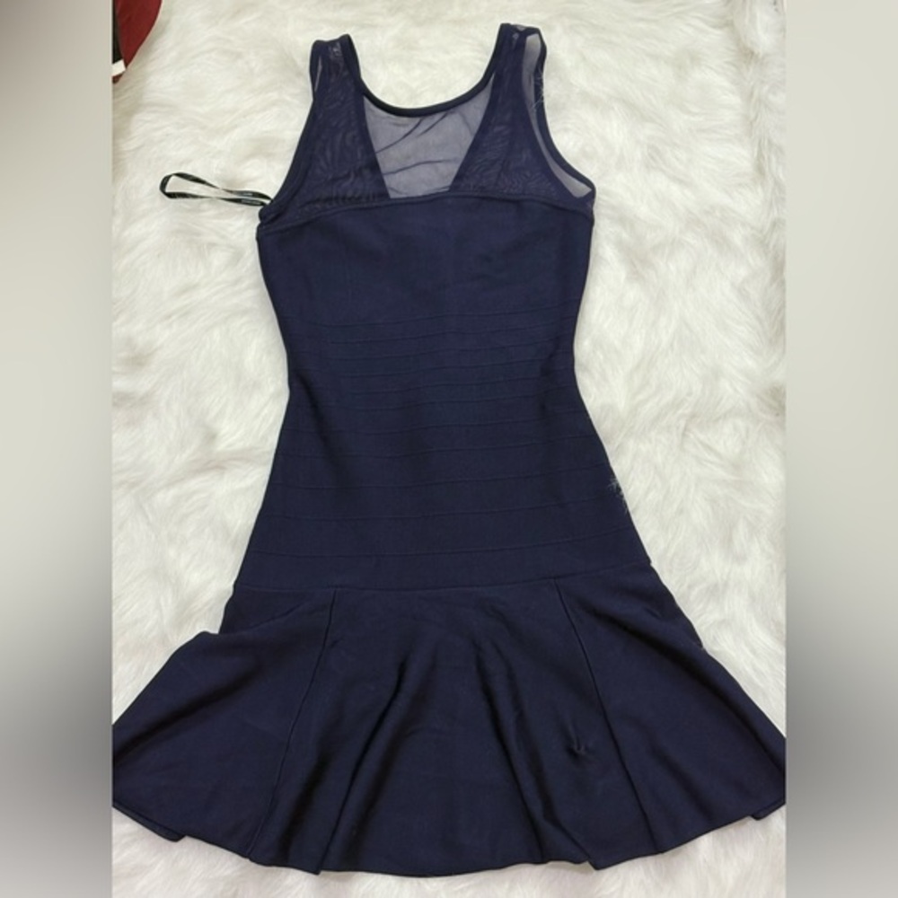 Marciano Bandage Dress Navy Bodycon Fit & Flare XS Cocktail Party